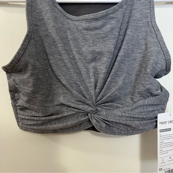 Athleta Twist Crop Top Size XS In Heather Gray New NWT - Picture 3 of 6
